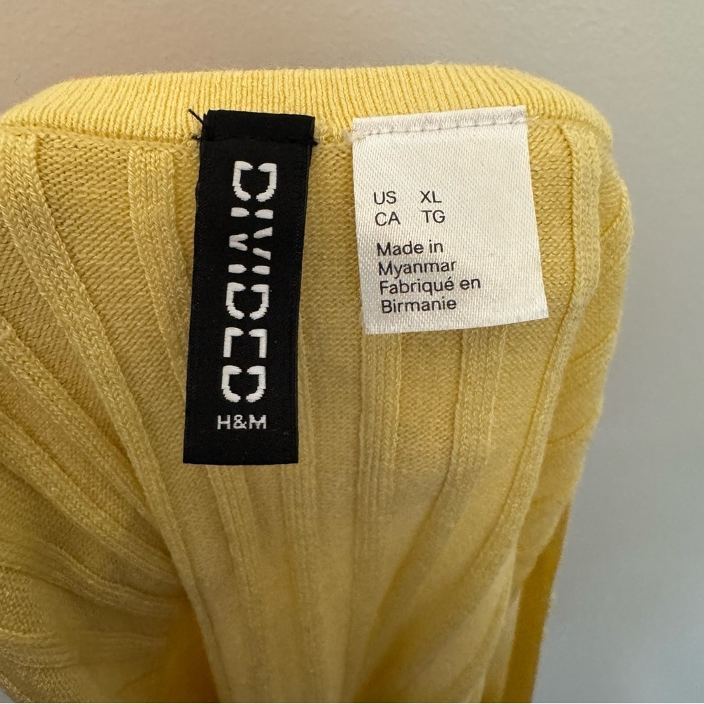 H&M Divided Ribbed Tank Top Yellow - Picture 4 of 5